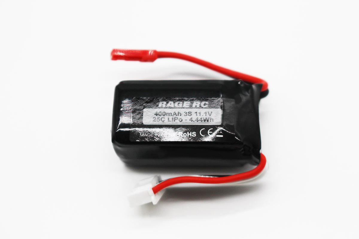 3S 11.1V 400mAh LiPo with JST plug; P-51D BL, F4U BL