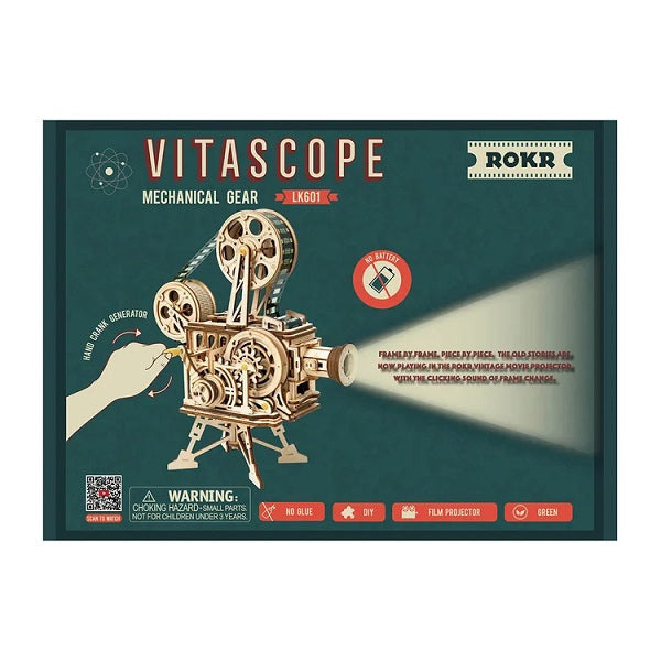 Mechanical Wood Models; Vitascope - working projector, hand-crank generator