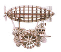 Mechanical Wood Models; Airship Air Vehicle - with wind-up spring