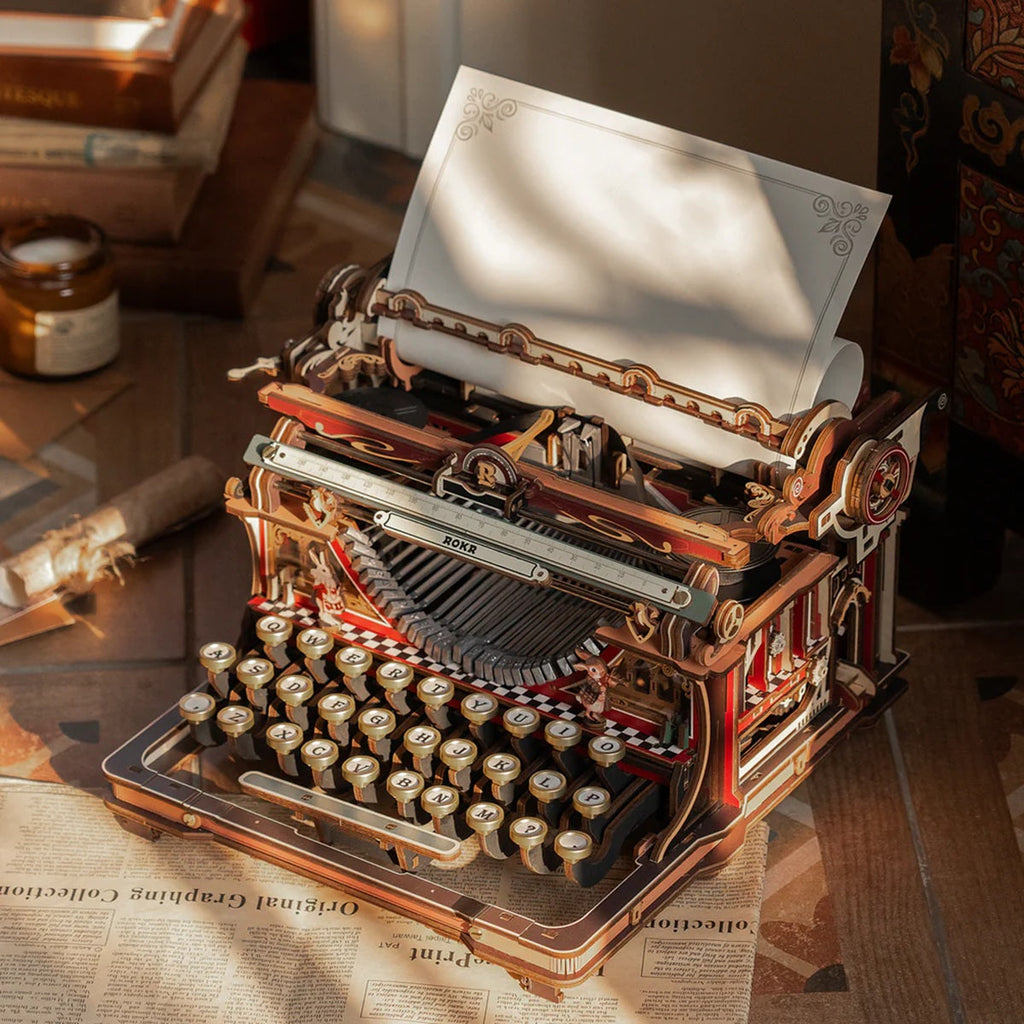 Mechanical Typewriter Wooden 3D Puzzle, Magic Version