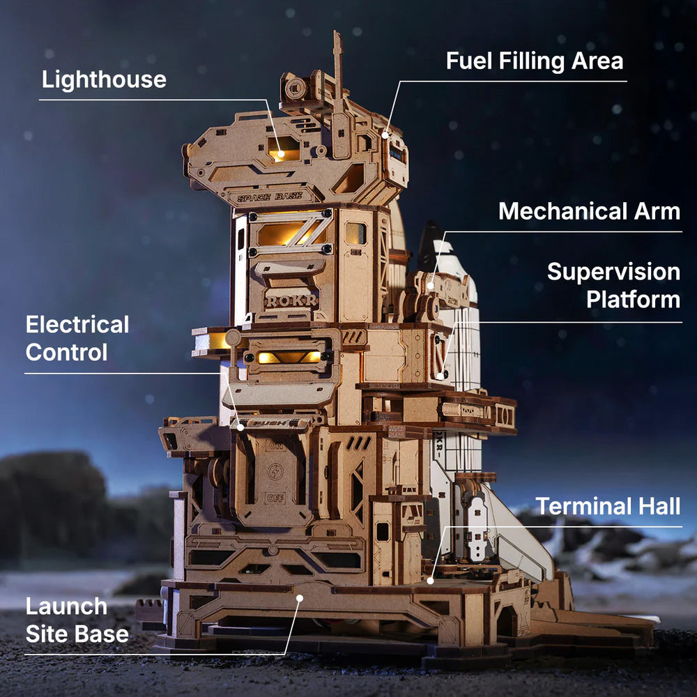 ROKOR-Robotime - Space Shuttle Mechanical 3D Wooden Puzzle