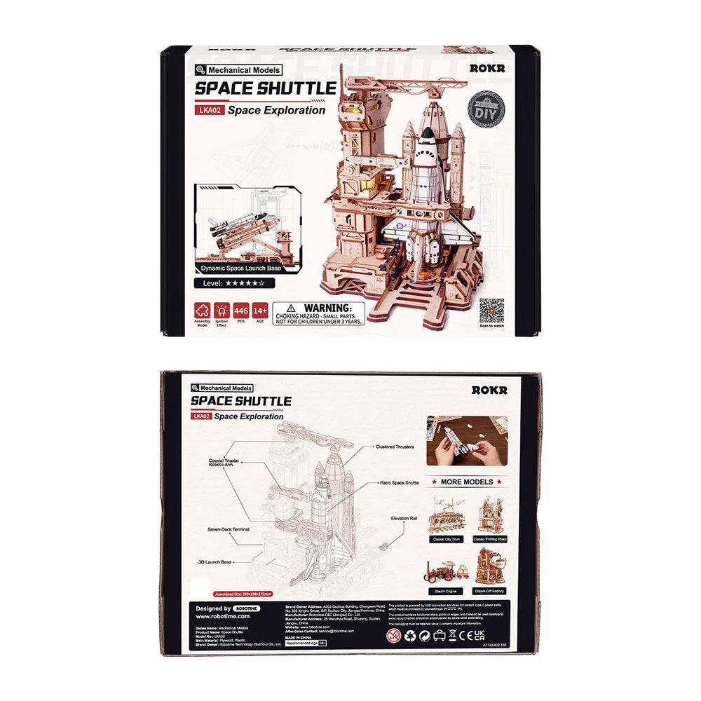 ROKOR-Robotime - Space Shuttle Mechanical 3D Wooden Puzzle