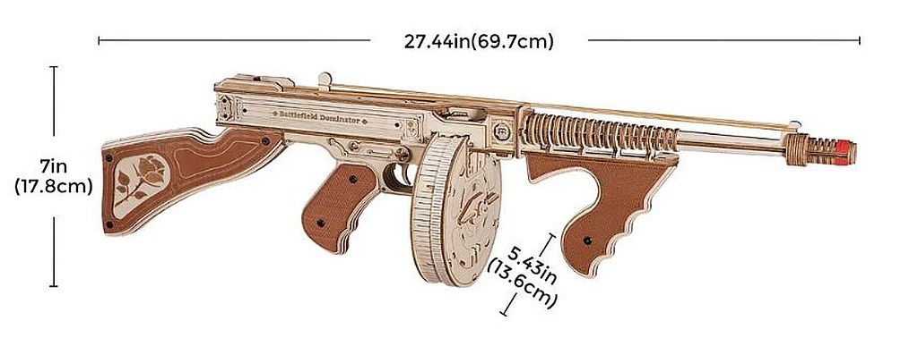 Thompson Submachine Gun Toy 3D Wooden Puzzle