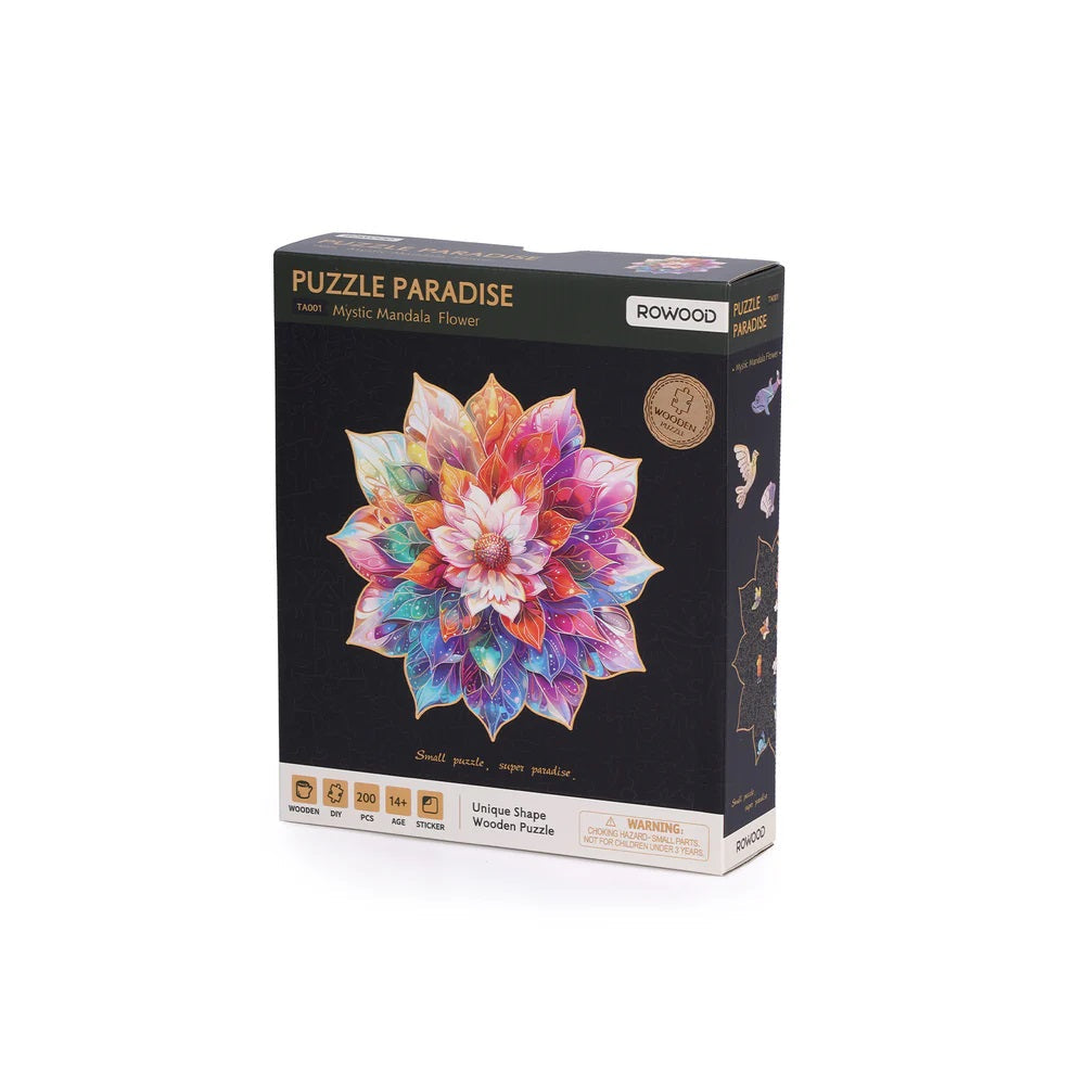 Rowood Mystic Mandala Flower 200pc Wooden Jigsaw Puzzle