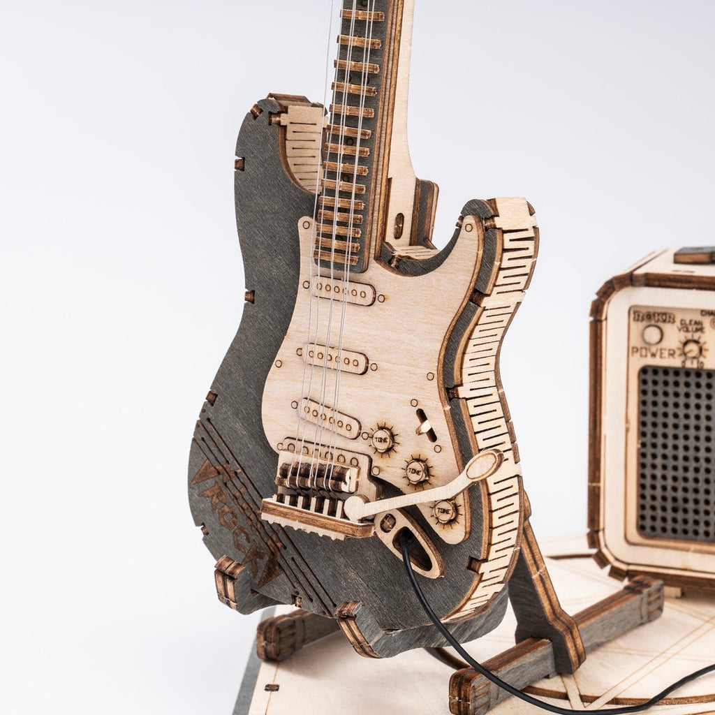 Robotime-ROKR Electric Guitar Model 3D wooden puzzle TG605K
