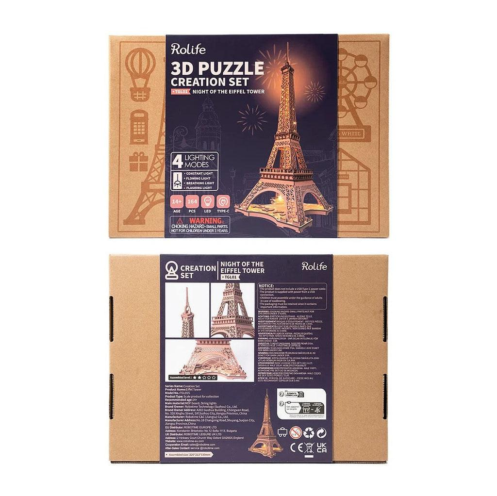 Robotime - Night of the Eiffel Tower 3D Wooden Puzzle