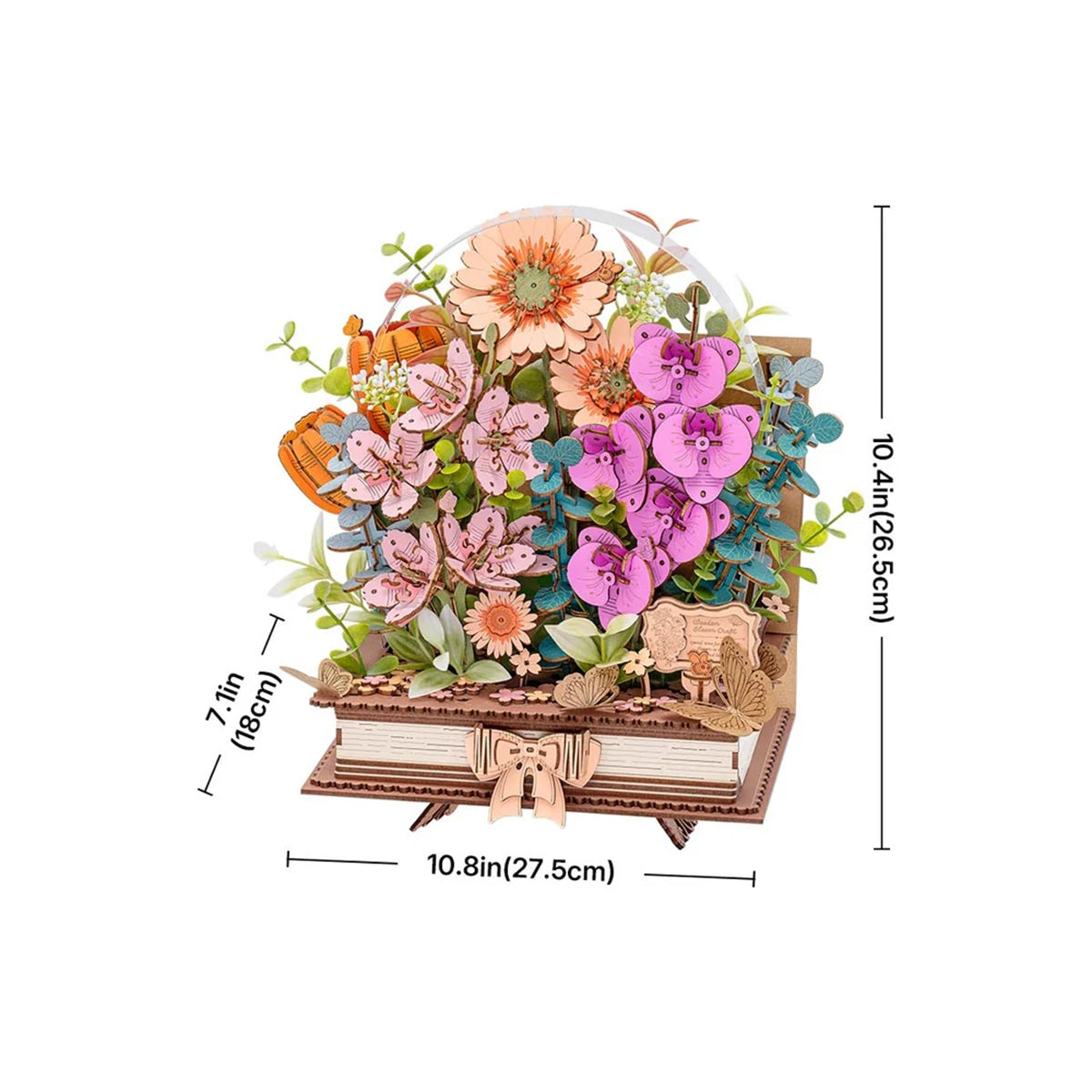 Wooden Blooming Book DIY Flower Bouquet 3D Puzzle