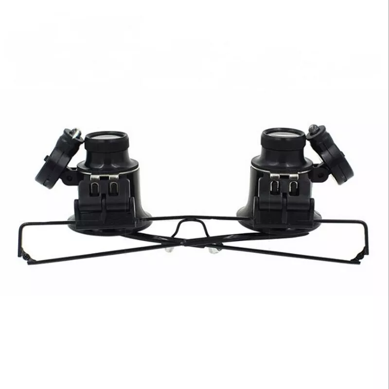 20X LED Lighted Eyeglass Loupe – Dual Magnifying Glasses, Hands-Free Magnifier with Adjustable Lens
