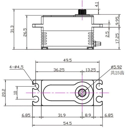 RAW800LP Servo, Brass Edition, Programmable Servo