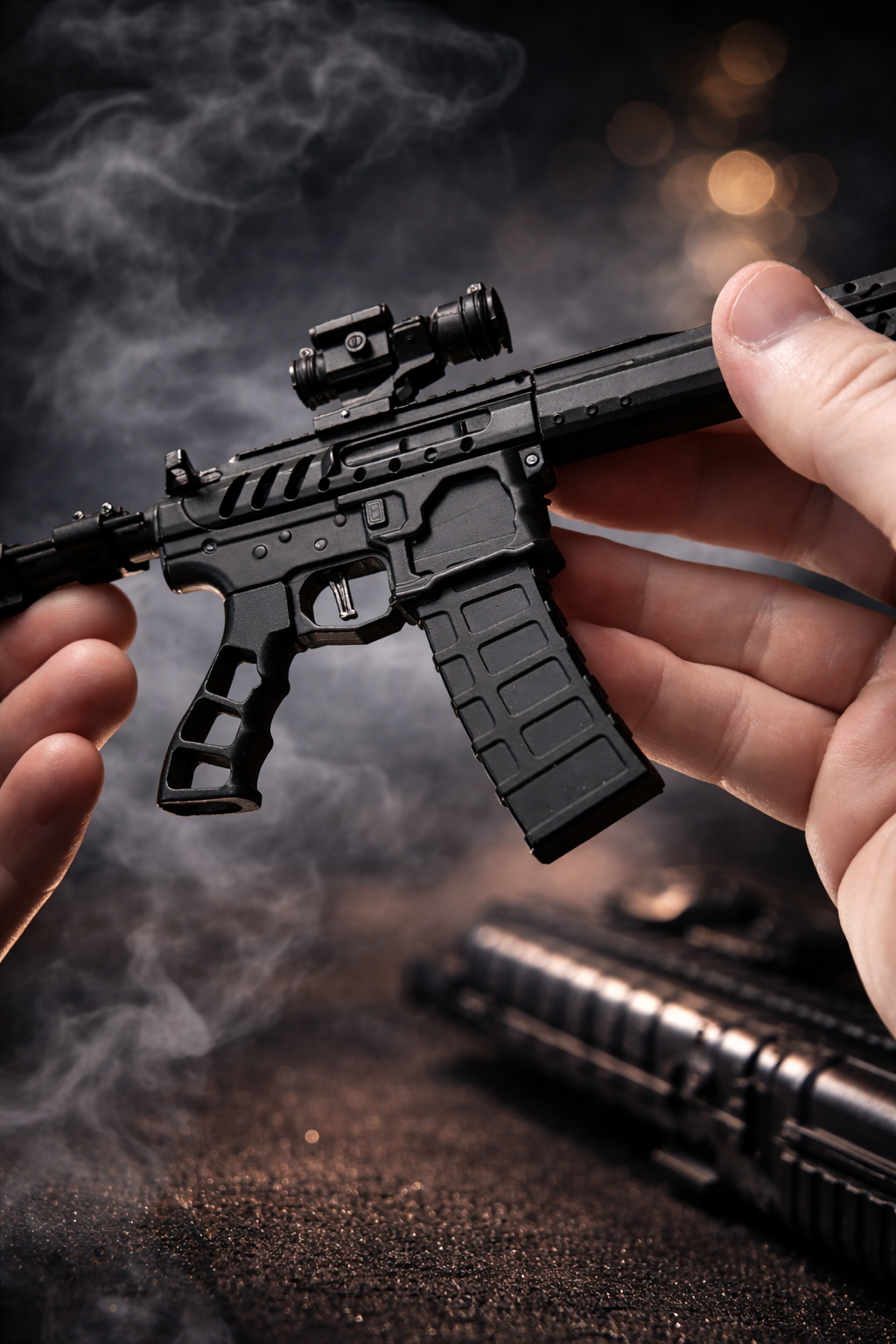 1/3 Scale Diecast AR15 Skeleton Model, Black