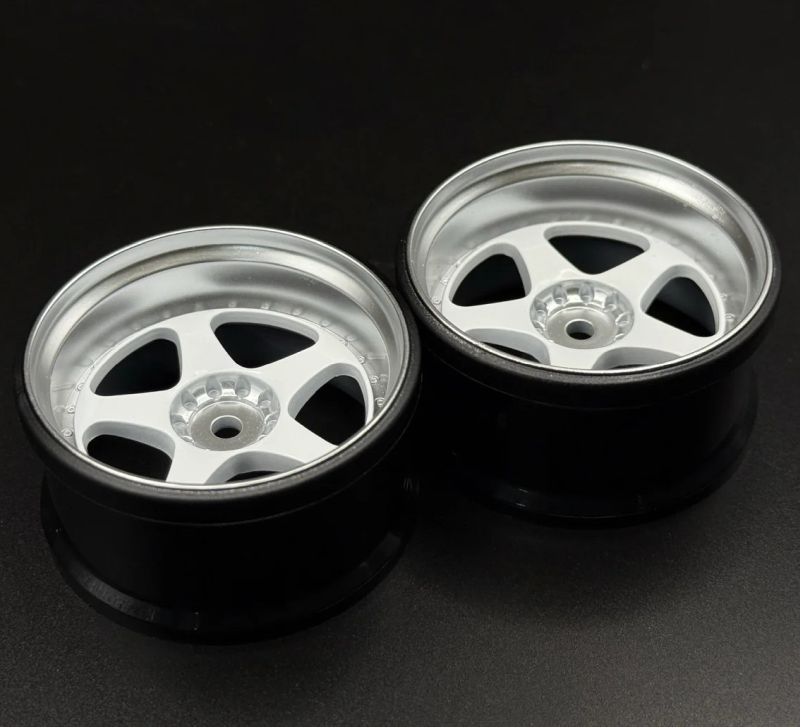 NIZ 5-Star Multipiece Style 1-10 White Rims, 8mm Offset