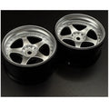 NIZ 5-Star Multipiece Style 1-10 Silver Rims, 6mm Offset