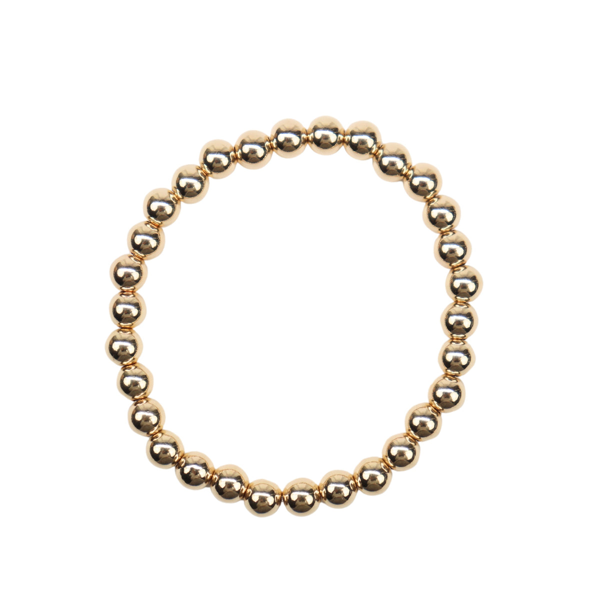 Stretchy Gold-Fill Beaded Bangle Bracelets, 14/20 Gold-Filled, 6.5" Diameter