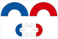 Japan Cup Junior Circuit Curve Section Set, Blue/Red, 4pcs