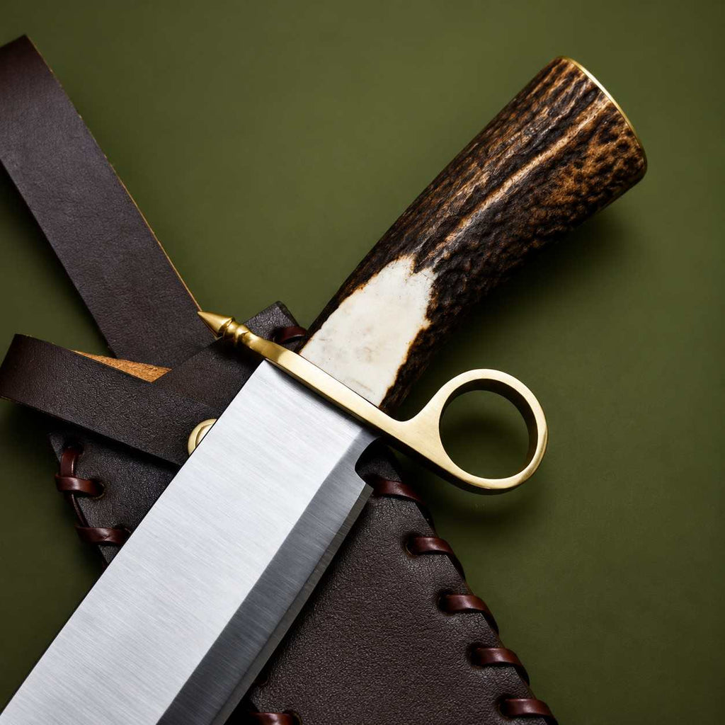 Tombstone Billy Clanton Ring Guard Bowie Knife Replica – Handmade 1095 Carbon Steel Knife