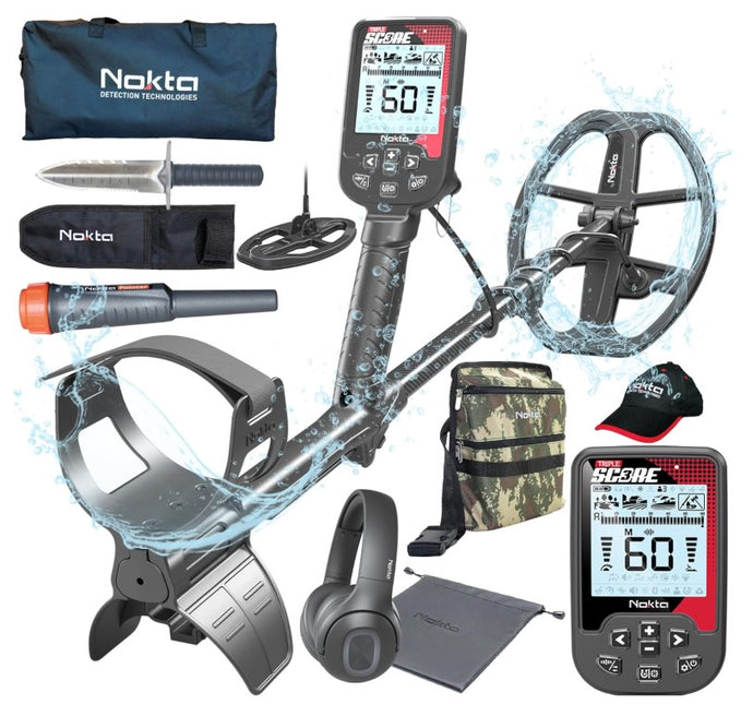 Nokta Triple Score PRO Pack Metal Detector Kit Seasoned Hunter Pack (Pointer,Digger,Carrying Case,Cap) Professional Set for Adults Waterproof Multi-Frequency Detectors for Treasure Hunting
