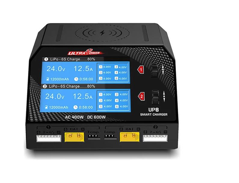 Ultra Power - UP8 AC 400W / DC 600W 16A x2 Dual Channel Output 1-6S Battery Charger/Discharger/Balancer/Tester