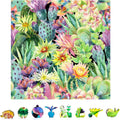 ZenChalet - Floral Cactus Wooden Jigsaw Puzzle, 1000 Pcs