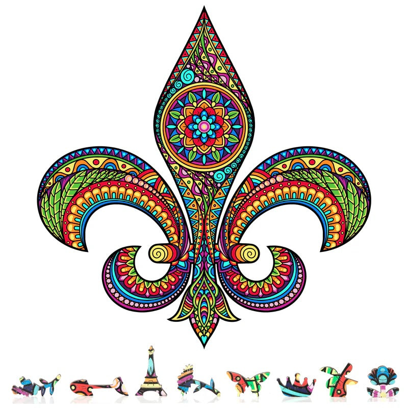 ZenChalet - Fleur De Lis Wooden Puzzle, 500 Pcs