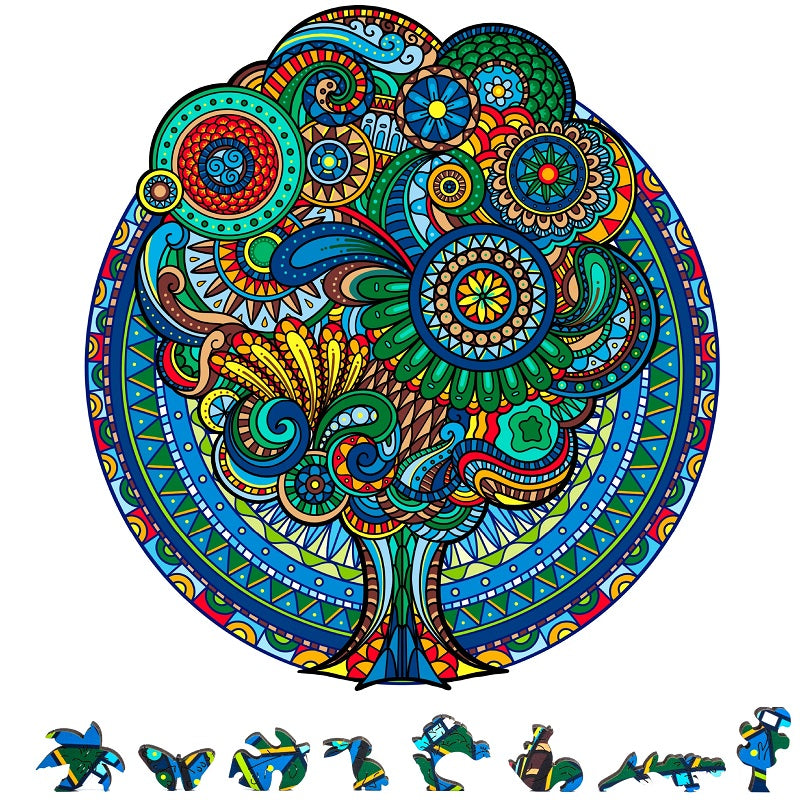 ZenChalet - Floral Retro Wooden Puzzle 200 Pcs