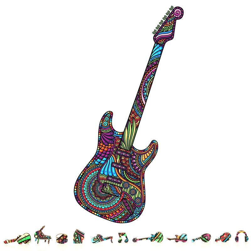 ZenChalet - Guitar Wooden Puzzle, 200 Pcs