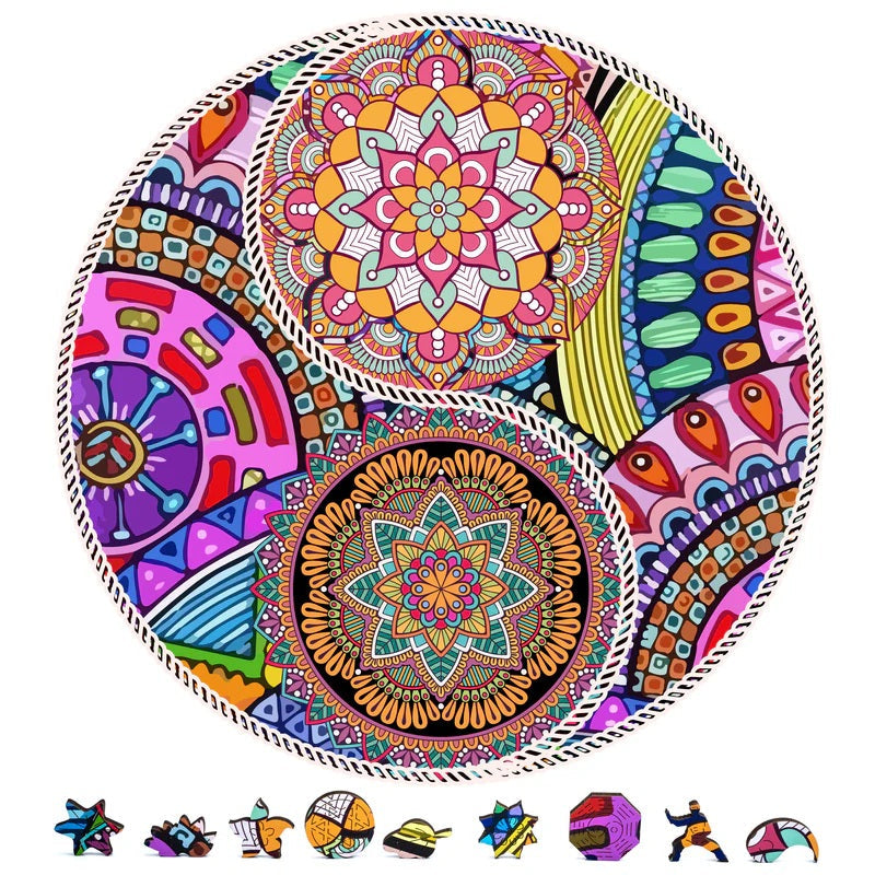 ZenChalet - Yin Yang Flowers Wooden Jigsaw Puzzle, 1000 pcs