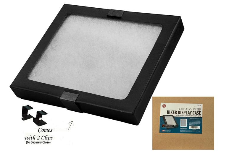 Glass Top Riker Display Case With Metal Clips 6-1/4" x 5-1/4" x 3/4"