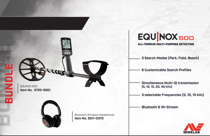 Minelab Equinox 600 with Wireless Headphones